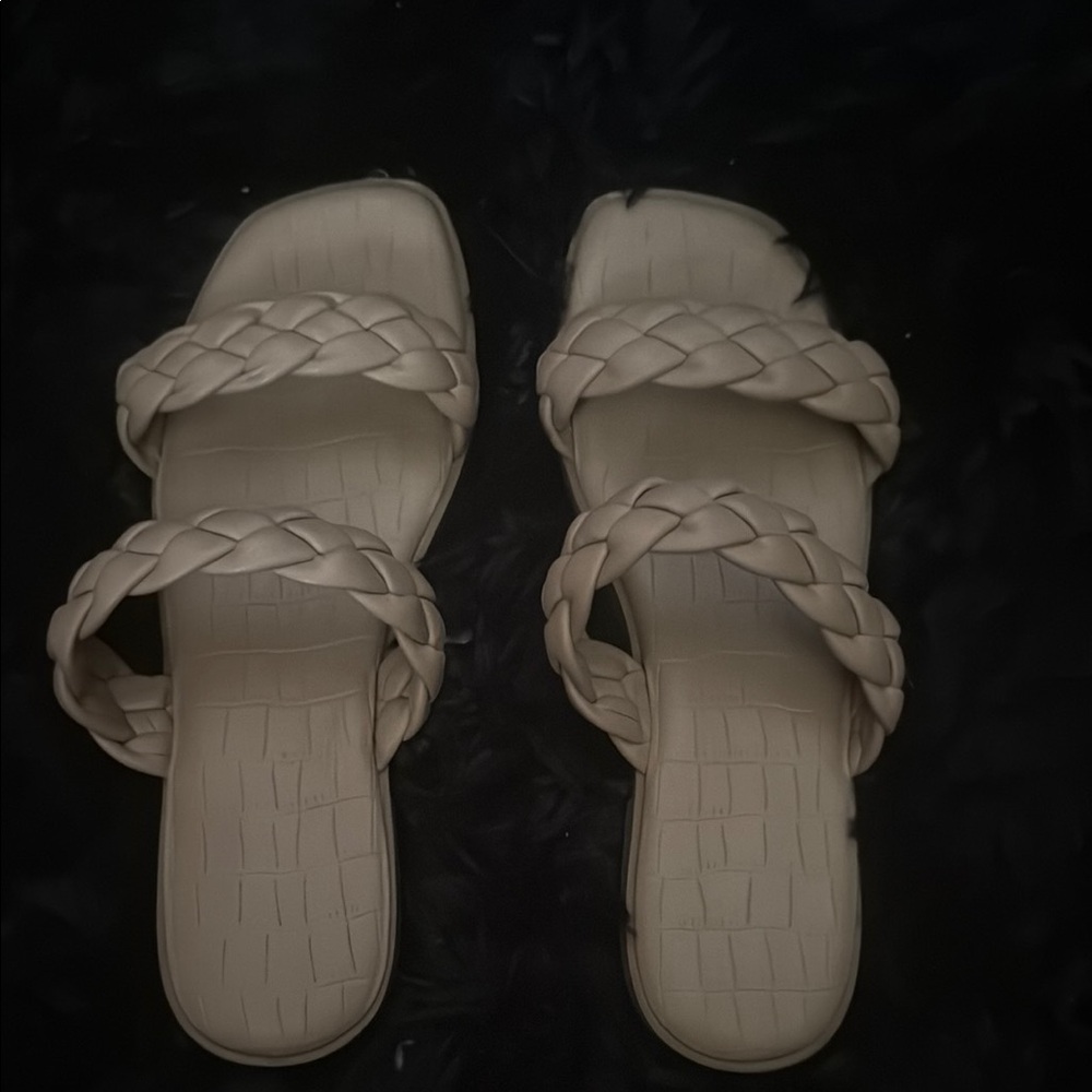 Elegant Cream Braided Sandals
